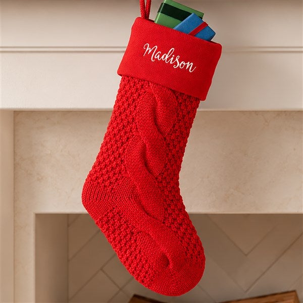 Cozy Cable Knit Personalized Christmas Stocking - 21010