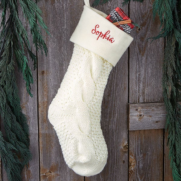 Cozy Cable Knit Personalized Christmas Stocking - 21010