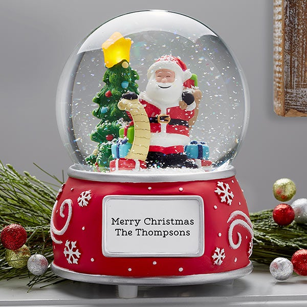personalised baby's first christmas snow globe