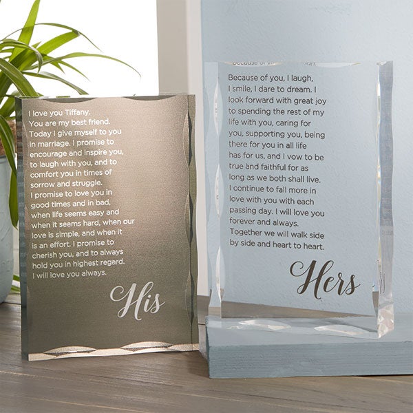 Personalized Wedding Vow Keepsake