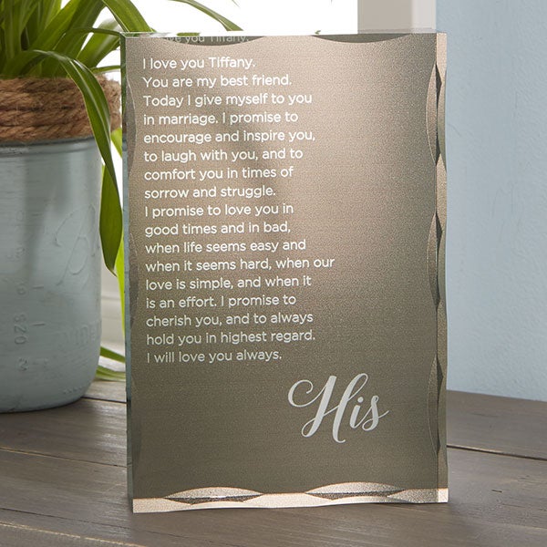 Personalized Wedding Vow Keepsake
