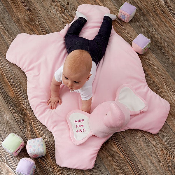 elephant baby plush play mat