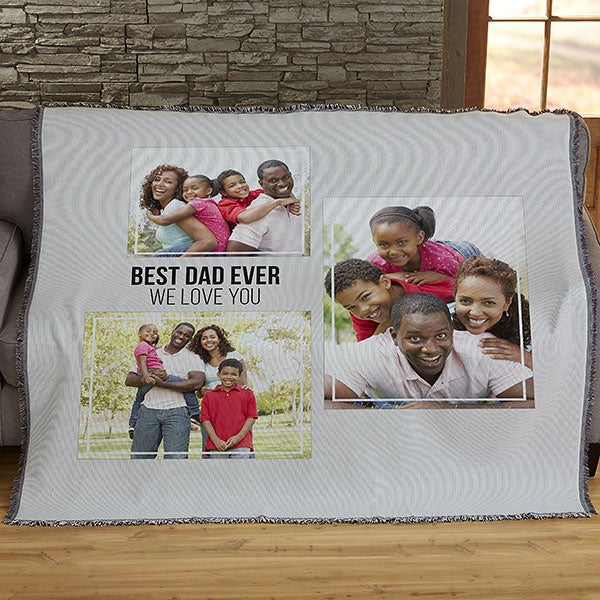 Personalized Blankets For Men - Three Photo Collage - 21053