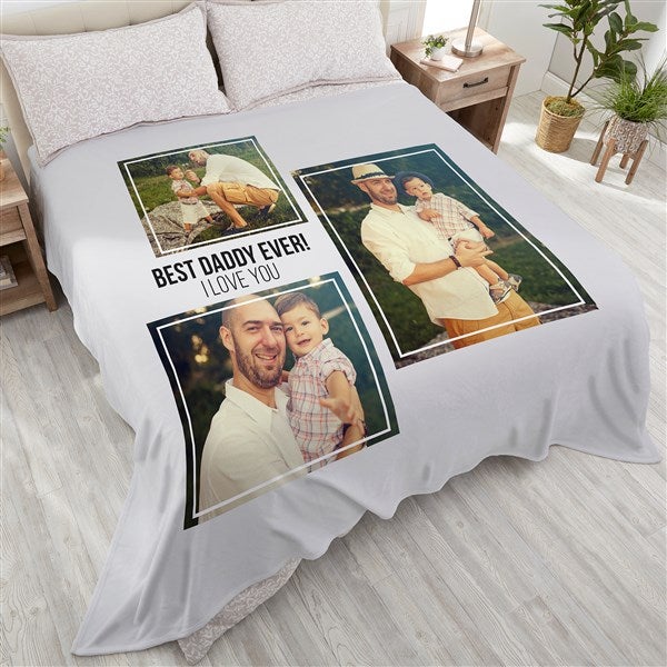 Personalized Blankets For Men - Three Photo Collage - 21053