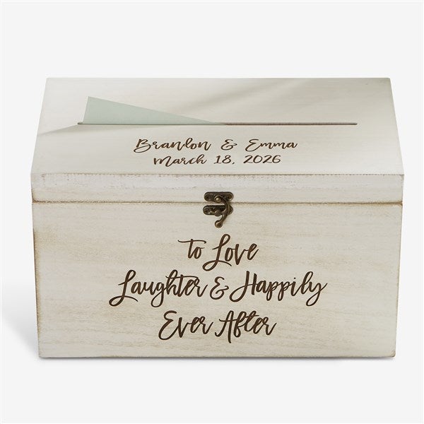 Ever After Personalized Wedding Wood Card Box - 21072