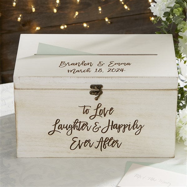 Ever After Personalized Wedding Wood Card Box - 21072