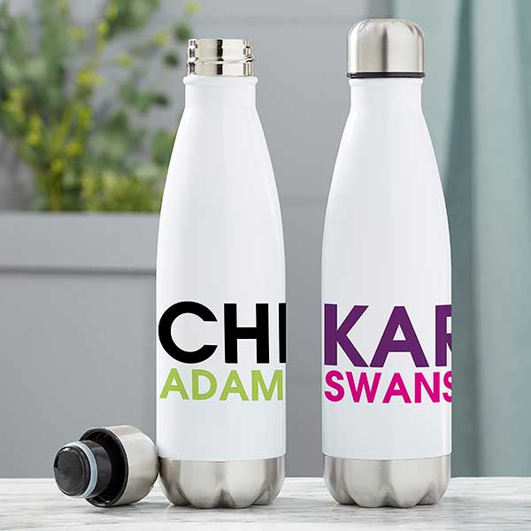 Personalized Insulated Water Bottles - Bold Name - 21089