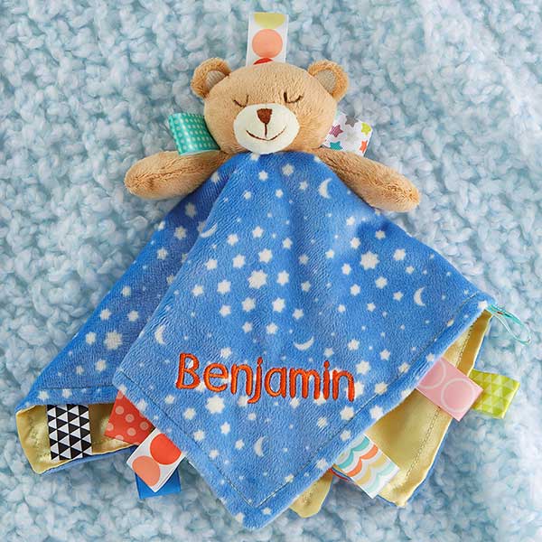 Infant Security Blanket for Boys and Girls with Adorable Teddy Bear Soothing and Fun【Bear】
