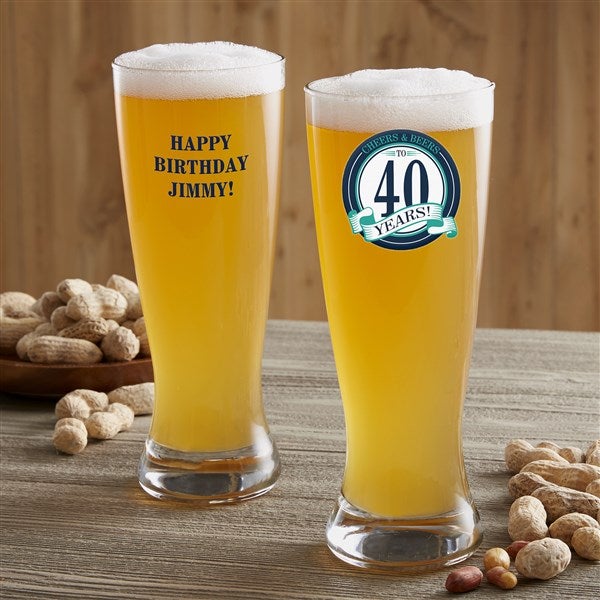 Personalized Happy Birthday Beer Glass - Cheers & Beers - 21152
