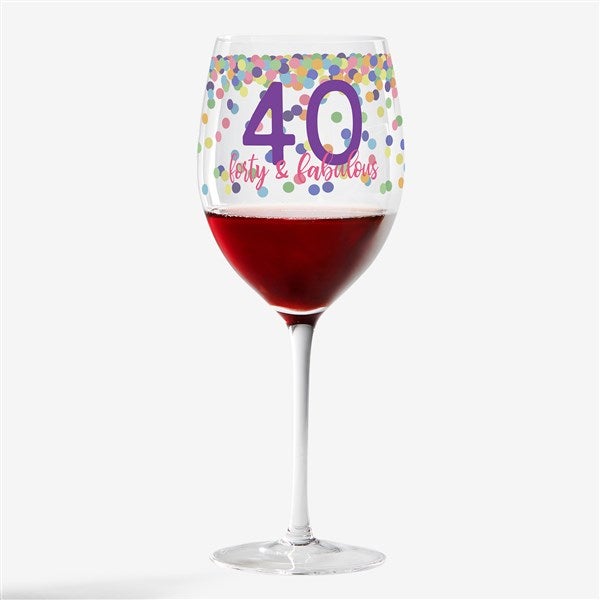 Confetti Cheers Personalized Birthday Wine Glasses - 21157