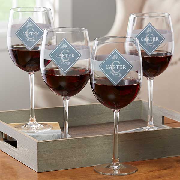 Family Winery Personalized Wine Glasses - 21159