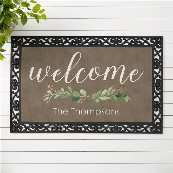 Personalized Doormats - Greenery Welcome - 21165