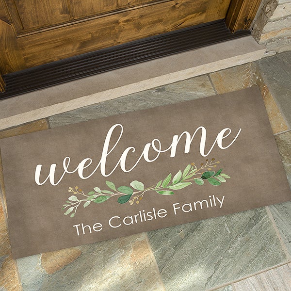 Personalized Doormats - Greenery Welcome - 21165