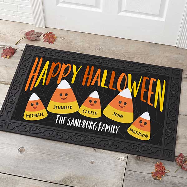 Personalized Halloween Doormats - Candy Corn Family - 21172