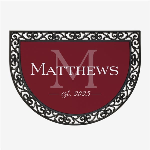 Family Name Personalized Half Round Doormat - 21174