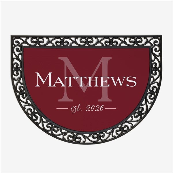 Family Name Personalized Half Round Doormat - 21174