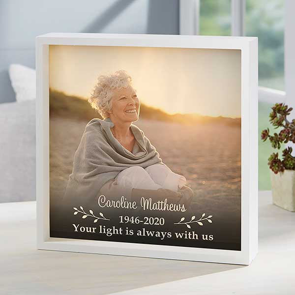 Photo Memorial Personalized LED Light Shadow Box - 21191