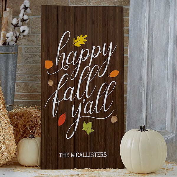 Happy Fall Y'All Personalized Wood Pallet Signs - 21200