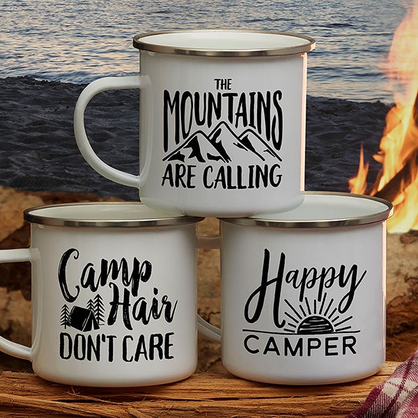 I Camp And I Know Things Personalized Custom Campfire Mug Travel Tumbler Cup Funny Camping Coffee Mug Camping Gifts