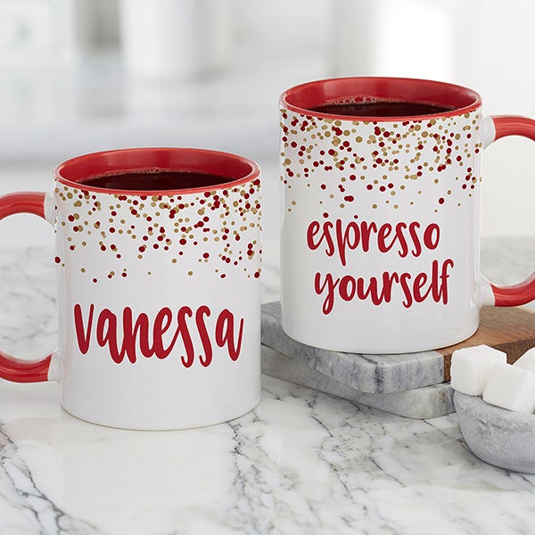 Sparkling Name Personalized Coffee Mugs - 21248