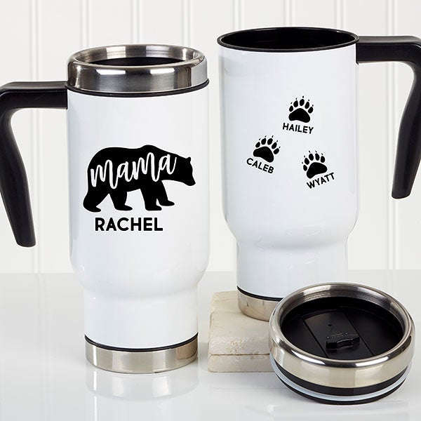 personalized coffee mugs, custom mug set mama bear and papa bear