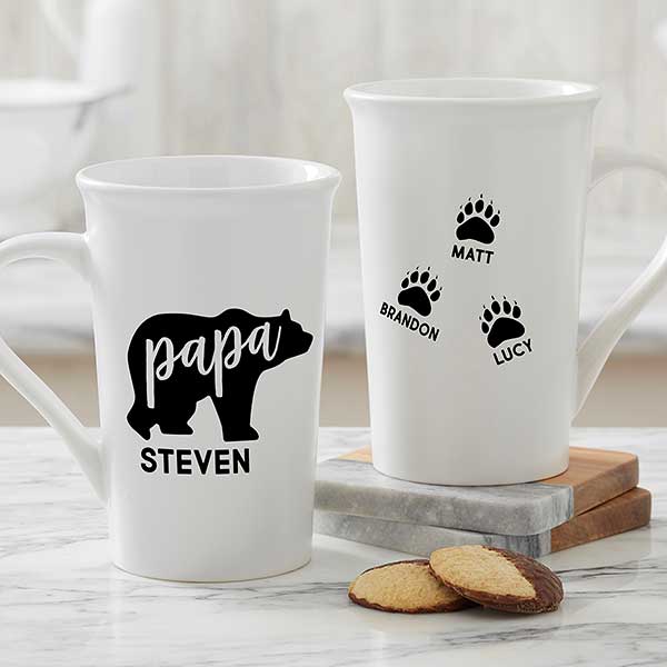 Papa Bear Personalized Latte Mug