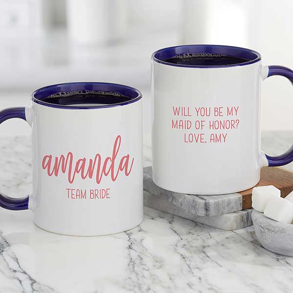 Scripty Style Personalized Bridesmaid Coffee Mugs - 21271