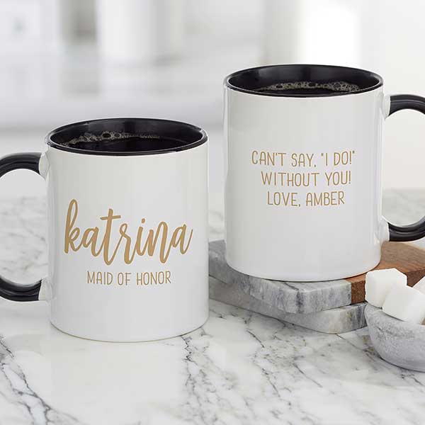 Scripty Style Personalized Bridesmaid Coffee Mugs - 21271