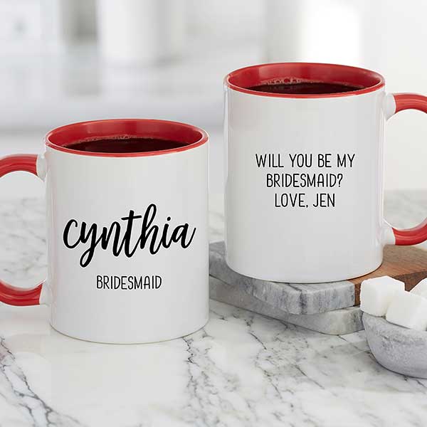 Scripty Style Personalized Bridesmaid Coffee Mugs - 21271