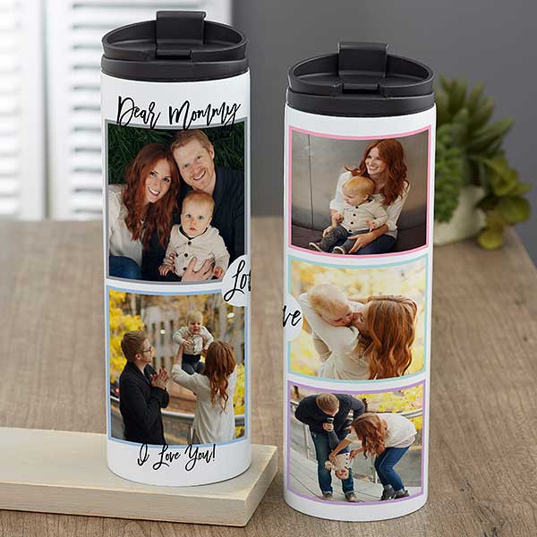 Personalized 16 oz. Mom Travel Mug - Love Photo Collage - 21281