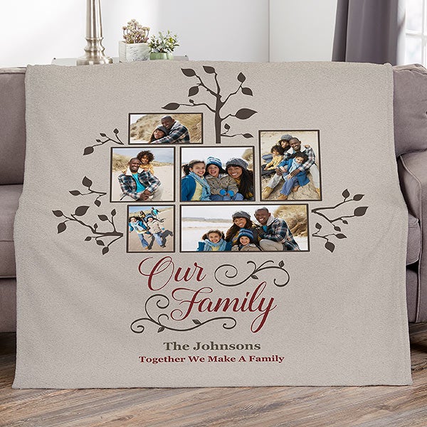 Photo Family Tree Personalized Blankets - 21288