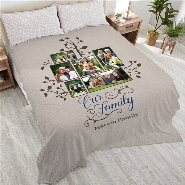 Photo Family Tree Personalized Blankets - 21288