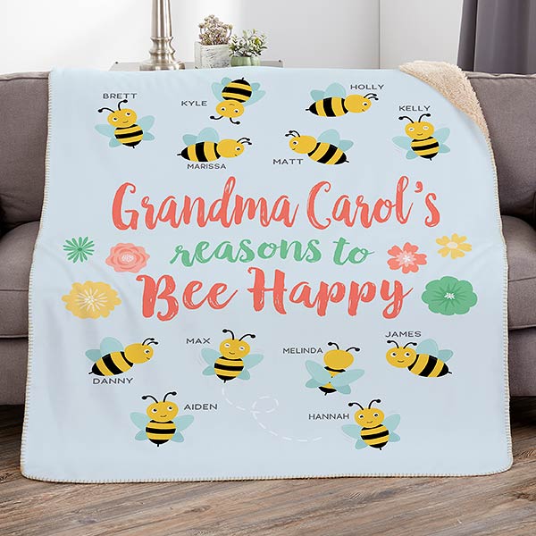 Bee Happy Personalized Blankets - 21302