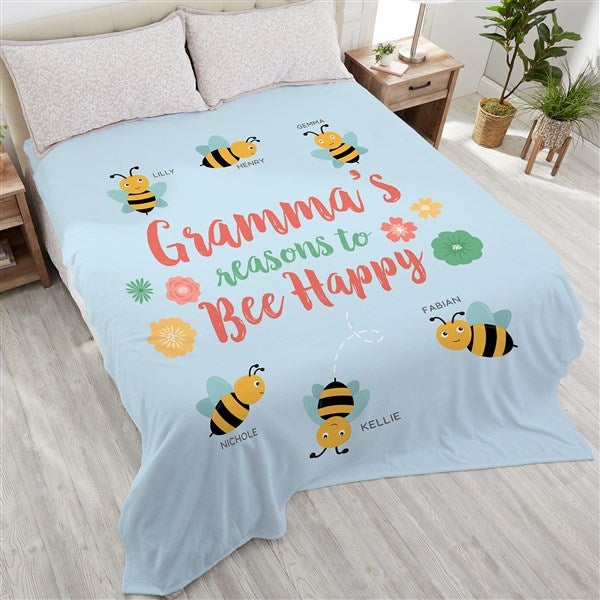 Bee Happy Personalized Blankets - 21302