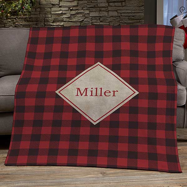 Cabin Personalized Buffalo Check 50x60 Blanket