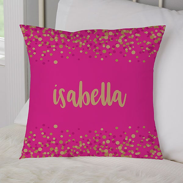 Sparkling Name Personalized Small Throw Pillow