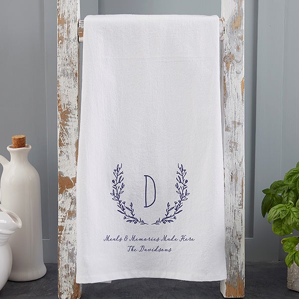 Farmhouse Floral Personalized Tea Towel