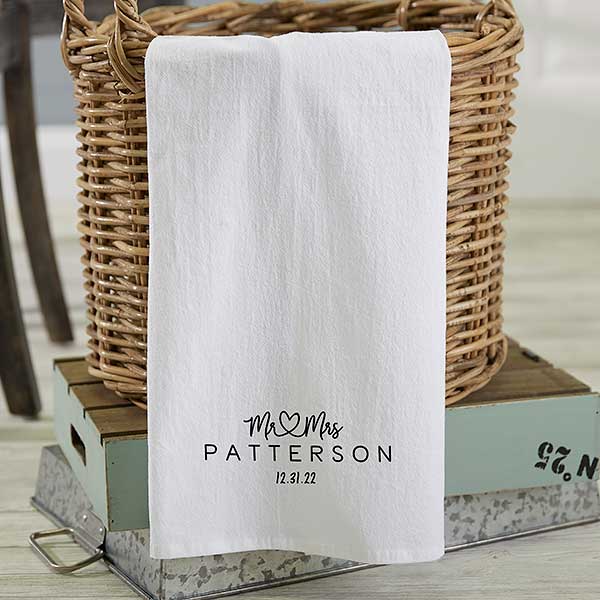 Infinite Love Wedding Personalized Tea Towel - On Sale Today!