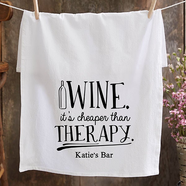 Personalized Bar Towels - Always Time For Wine - 21367