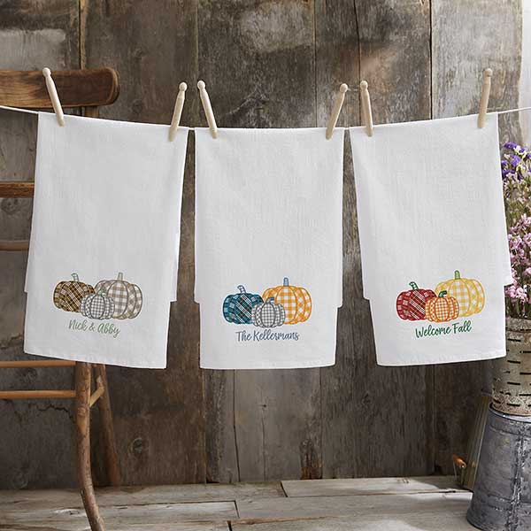 Pumpkin Varieties Fall Kitchen Towel Gift - Fall Decor Flour Sack