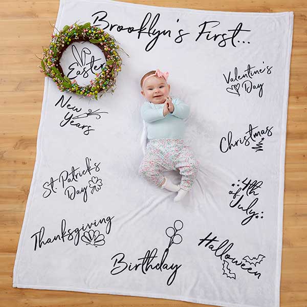 baby milestone blanket personalized