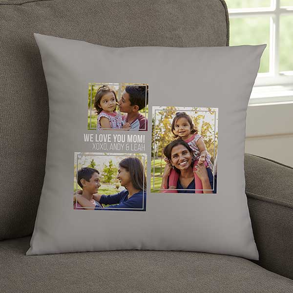 Personalized 3 Photo Collage Throw Pillows For Her - 21454