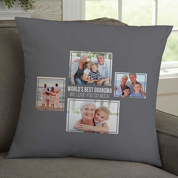 Personalized 4 Photo Collage Throw Pillows For Her - 21455