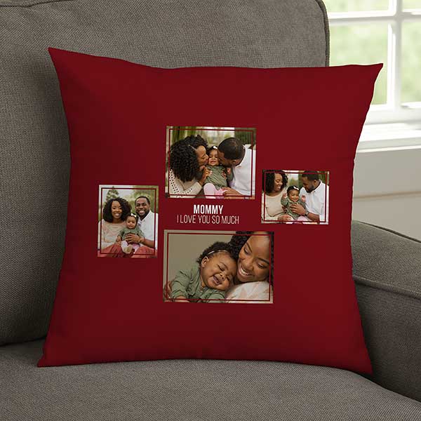 Personalized 4 Photo Collage Throw Pillows For Her - 21455