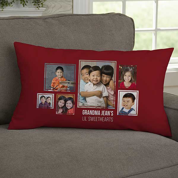 For Her 6 Photo Collage Personalized Lumbar Pillow For Her