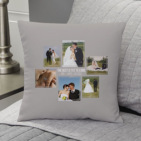 For Her 6 Photo Collage Personalized Small Throw Pillow