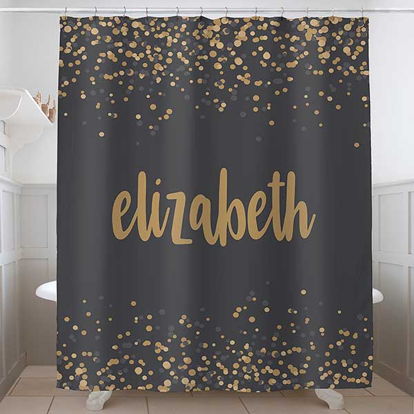 Sparkling Name Personalized Shower Curtain - 21470