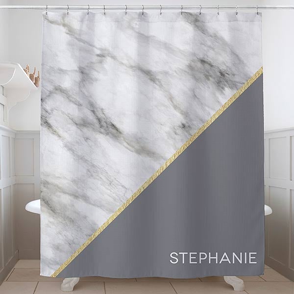 Personalized Marble Shower Curtain