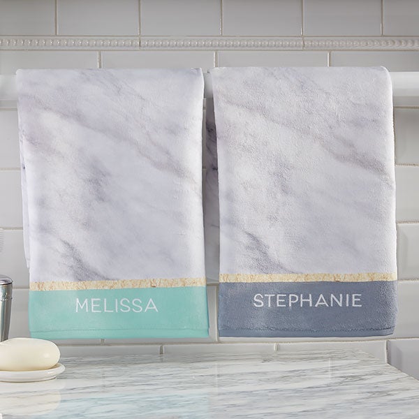 Personalized Hand Towels - Marble Chic - 21491