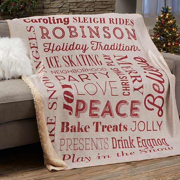 Holiday Traditions Personalized Blankets - 21495